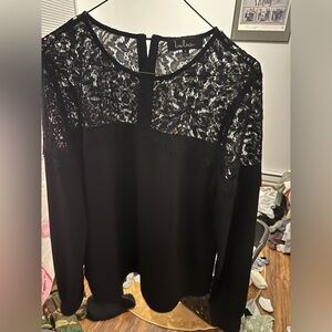 Black Lace Long Sleeve Top